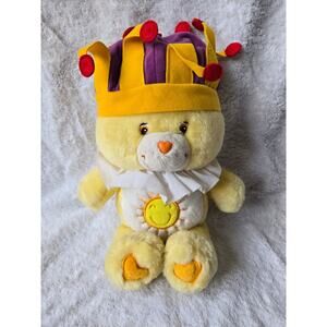Vintage 2004 Play Along Care Bears "King Funshine Bear" 13" Singing Plush